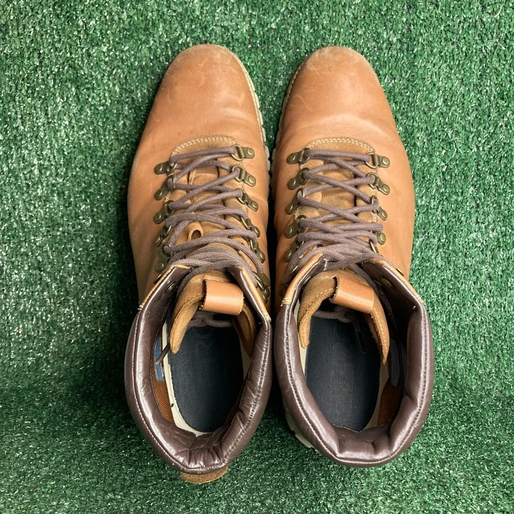 Cole Haan Zerogrand Hiker Waterproof Leather Gorpcore Boots British Tan Mens 13M